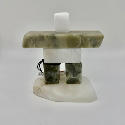 alabaster stone art inukshuk with British Columbia chlorite