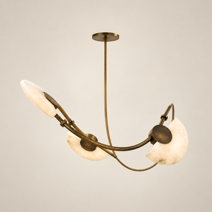hand carved alabaster chandelier with antique brass finish