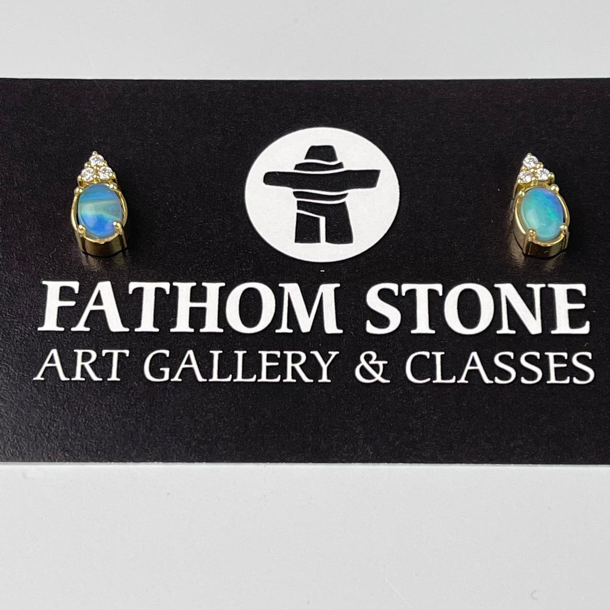 Pacific Blue BC Precious Opal Earrings 18K YG – fine jewellery