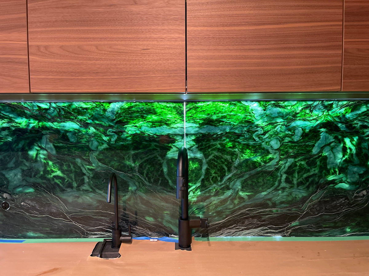 Backlit Jade Wall Installation