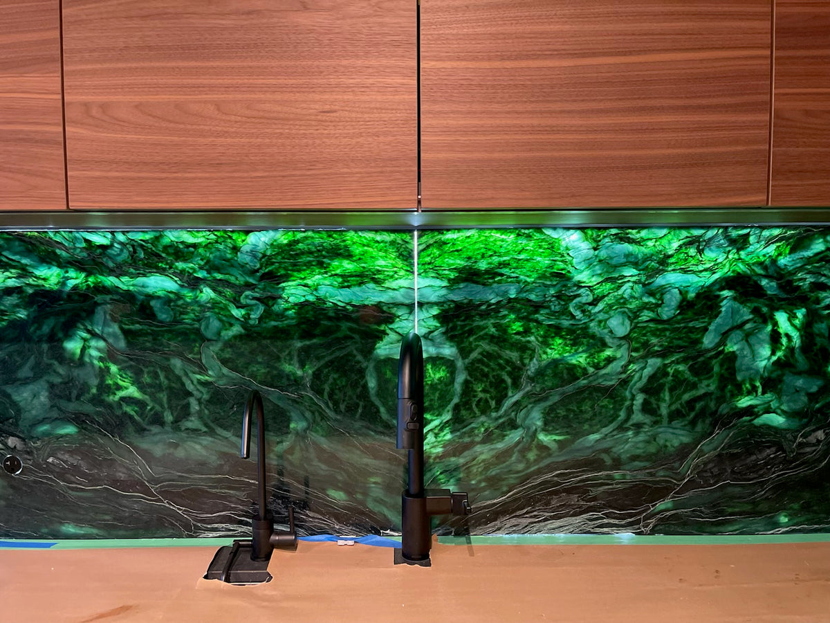 Backlit Jade Wall Installation