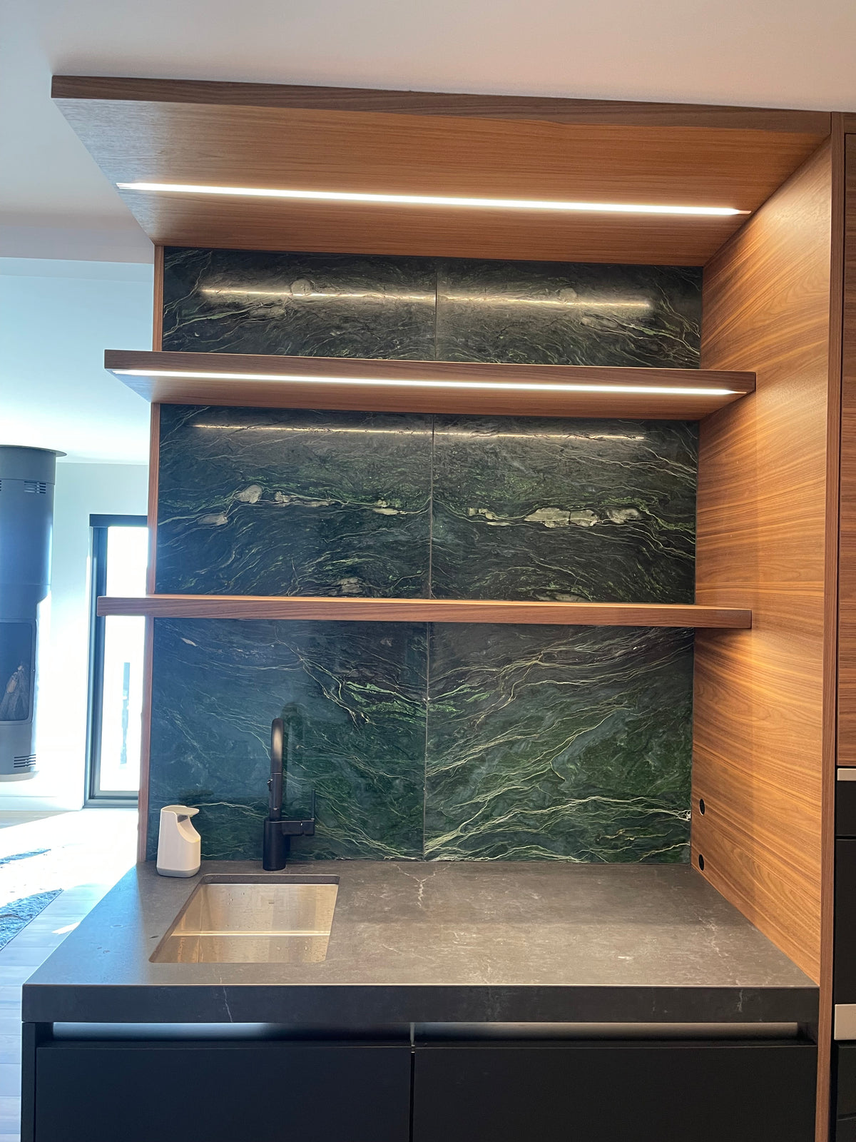 Backlit Jade Wall Installation