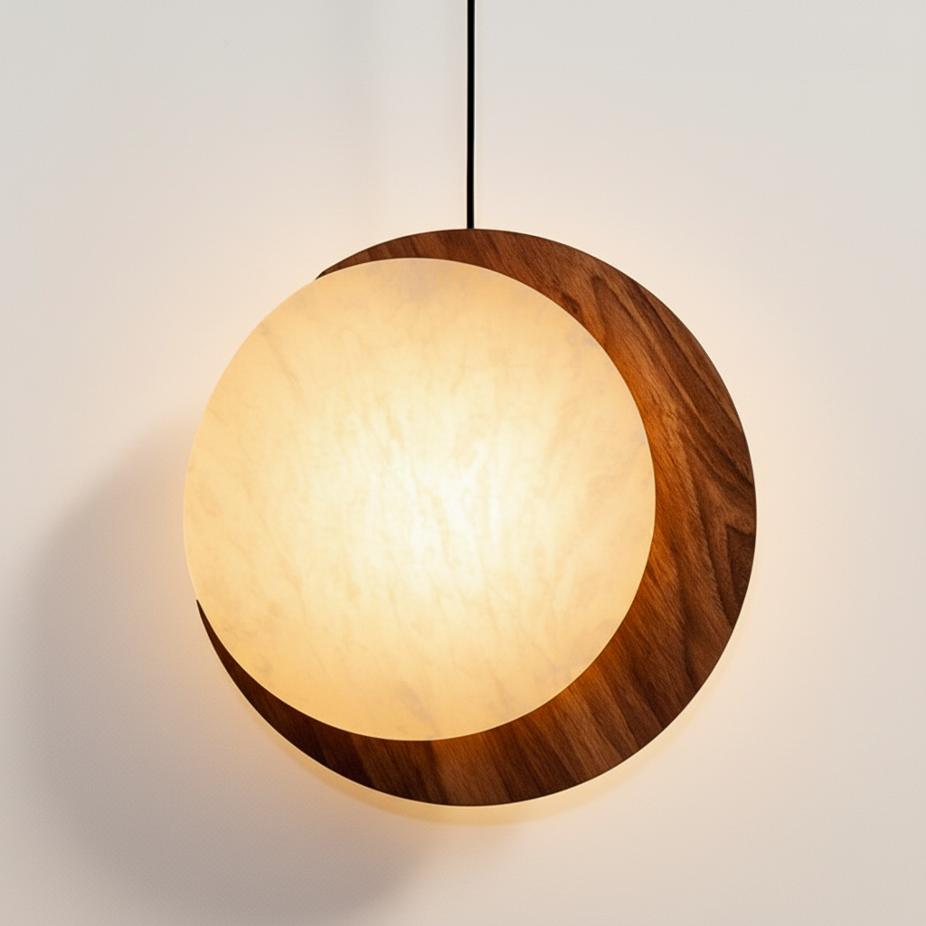 e: Alabaster Eclipse Light
Stone: Alabaster & Maple Wood
Size: 1.5' x 1.5' x 1.5'
Weight: 22 lbs / 10 kgs
Made in BC Canada

Indulge in the luxurious beauty of our handcrafted, one-of-a-kind Alabaster Eclipse Light. Made from Alabaster and Maple Wood, this stunning piece will bring a unique touch to any space. At 1.5' x 1.5' x 1.5' and 22 lbs, it is the perfect size and weight for any room. Elevate your decor with this elegant light, proudly made in BC, Canada.

 