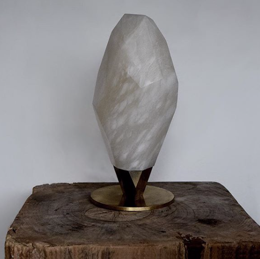 Stalagmites and Stalactites are the inspiration for this upright crystal lamp.  
