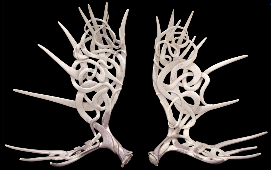Borealis And Oreithyia – moose antler carving