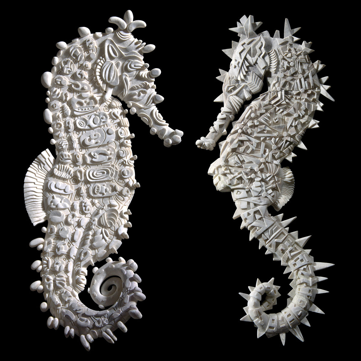 Seahorses – moose antler carving